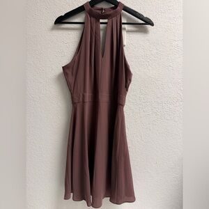 Elegant Sleeveless Mocha Brown Dress sz 6